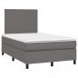 Preview: Boxspringbett mit Matratze Grau 120x190 cm Kunstleder