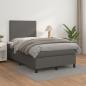 Preview: Boxspringbett mit Matratze Grau 120x190 cm Kunstleder