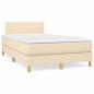 Preview: ARDEBO.de - Boxspringbett mit Matratze & LED Creme 120x190 cm Stoff