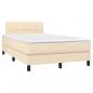 Preview: Boxspringbett mit Matratze Creme 120x190 cm Stoff