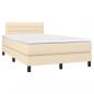 Preview: Boxspringbett mit Matratze Creme 120x190 cm Stoff