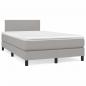 Preview: ARDEBO.de - Boxspringbett mit Matratze Hellgrau 120x190 cm Stoff