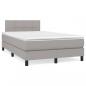 Preview: ARDEBO.de - Boxspringbett mit Matratze Hellgrau 120x190 cm Stoff