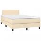 Preview: Boxspringbett mit Matratze Creme 120x190 cm Stoff