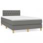 Preview: ARDEBO.de - Boxspringbett mit Matratze Dunkelgrau 120x190 cm Stoff