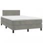 Preview: Boxspringbett mit Matratze Hellgrau 120x190 cm Samt