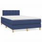 Preview: ARDEBO.de - Boxspringbett mit Matratze Blau 120x190 cm Stoff