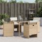 Preview: Gartenstühle mit Kissen 4 Stk. Beige Poly Rattan