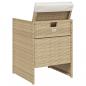 Preview: Gartenstühle mit Kissen 4 Stk. Beige Poly Rattan