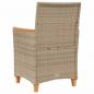 Preview: Gartenstühle mit Kissen 2 Stk. Beige Poly Rattan Massivholz