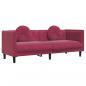 Preview: Sofa mit Kissen 3-Sitzer Weinrot Samt