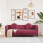 Preview: Sofa mit Kissen 3-Sitzer Weinrot Samt