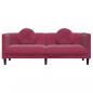 Preview: Sofa mit Kissen 3-Sitzer Weinrot Samt