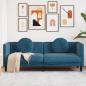 Preview: ARDEBO.de - Sofa mit Kissen 3-Sitzer Blau Samt