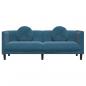 Preview: Sofa mit Kissen 3-Sitzer Blau Samt