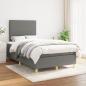 Preview: Boxspringbett mit Matratze Dunkelgrau 120x190 cm Stoff