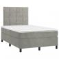 Preview: Boxspringbett mit Matratze Hellgrau 120x190 cm Samt