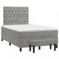 Preview: Boxspringbett mit Matratze Hellgrau 120x190 cm Samt