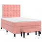 Preview: Boxspringbett mit Matratze Rosa 120x190 cm Samt