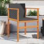 Preview: ARDEBO.de - Gartenstühle 2 Stk. Schwarz Poly Rattan und Massivholz