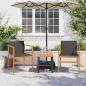 Preview: Gartenstühle 2 Stk. Schwarz Poly Rattan und Massivholz