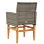 Preview: Gartenstühle mit Kissen 2 Stk. Grau Poly Rattan Massivholz