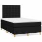 Preview: ARDEBO.de - Boxspringbett mit Matratze Schwarz 120x190 cm Stoff