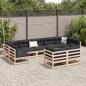 Preview: 9-tlg. Garten-Sofagarnitur mit Kissen Massivholz Kiefer