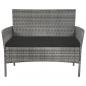 Preview: Gartenbank 105 cm Poly Rattan Grau