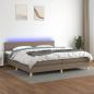 Preview: ARDEBO.de - Boxspringbett mit Matratze & LED Taupe 200x200 cm Stoff