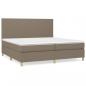 Preview: ARDEBO.de - Boxspringbett mit Matratze Taupe 200x200 cm Stoff