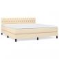 Preview: Boxspringbett mit Matratze Creme 180x200 cm Stoff