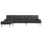 Preview: Schlafsofa in L-Form Schwarz 255x140x70 cm Kunstleder