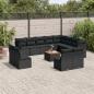 Preview: ARDEBO.de - 13-tlg. Garten-Sofagarnitur mit Kissen Schwarz Poly Rattan