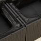 Preview: Gartensofa mit Kissen 2-Sitzer Schwarz Poly Rattan