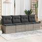 Preview: Gartensofa mit Kissen 4-Sitzer Grau Poly Rattan