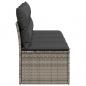 Preview: Gartensofa mit Kissen 4-Sitzer Grau Poly Rattan