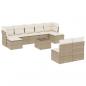 Preview: 10-tlg. Garten-Sofagarnitur mit Kissen Beige Poly Rattan