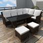 Preview: ARDEBO.de - 4-tlg. Garten-Lounge-Set mit Auflagen Poly Rattan Braun