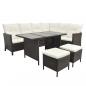 Preview: 4-tlg. Garten-Lounge-Set mit Auflagen Poly Rattan Braun