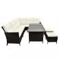 Preview: 4-tlg. Garten-Lounge-Set mit Auflagen Poly Rattan Braun