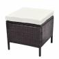 Preview: 4-tlg. Garten-Lounge-Set mit Auflagen Poly Rattan Braun