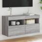 Preview: ARDEBO.de - TV-Wandschrank mit LED-Leuchten Grau Sonoma 80x30x40 cm