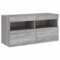 Preview: TV-Wandschrank mit LED-Leuchten Grau Sonoma 80x30x40 cm