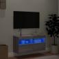 Preview: TV-Wandschrank mit LED-Leuchten Grau Sonoma 80x30x40 cm