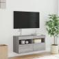 Preview: TV-Wandschrank mit LED-Leuchten Grau Sonoma 80x30x40 cm