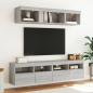 Preview: TV-Wandschrank mit LED-Leuchten Grau Sonoma 80x30x40 cm