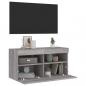 Preview: TV-Wandschrank mit LED-Leuchten Grau Sonoma 80x30x40 cm