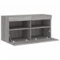 Preview: TV-Wandschrank mit LED-Leuchten Grau Sonoma 80x30x40 cm