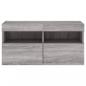 Preview: TV-Wandschrank mit LED-Leuchten Grau Sonoma 80x30x40 cm